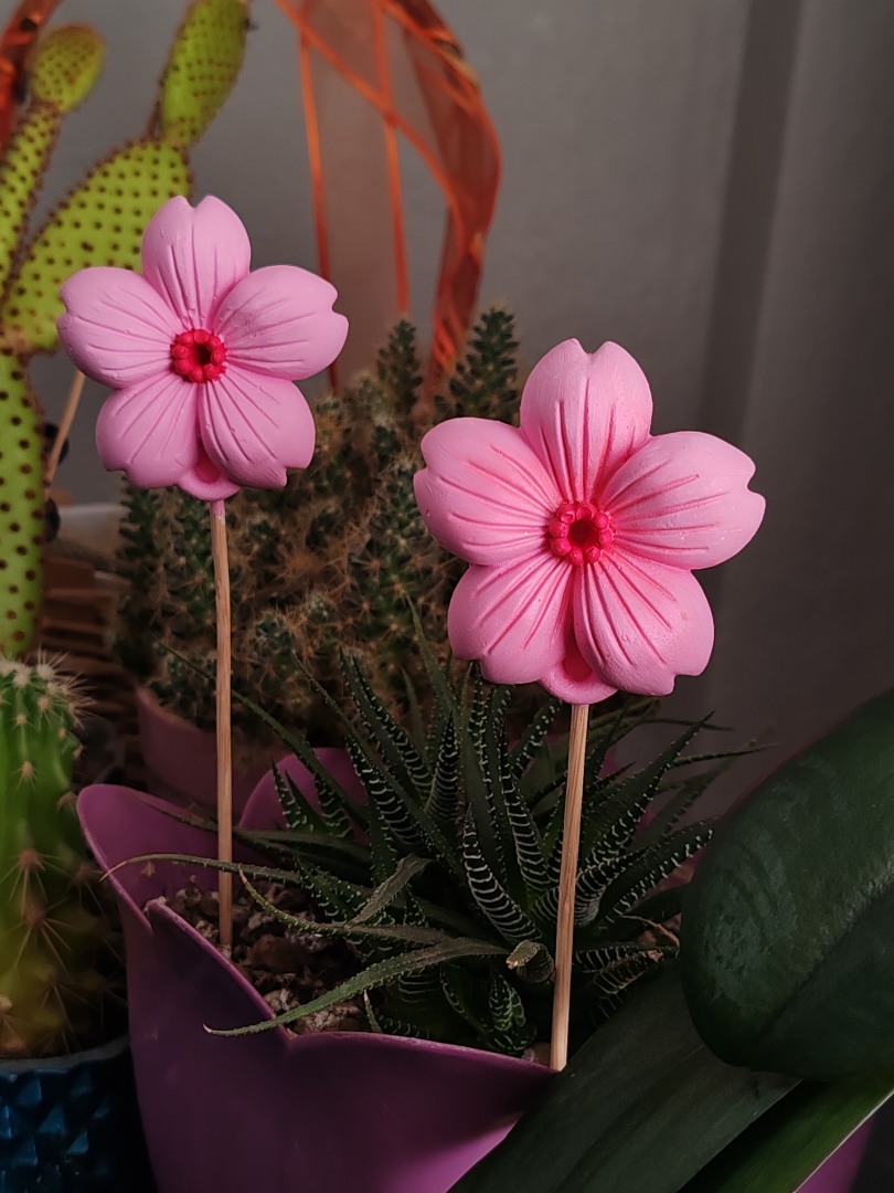 'Pembe Bahar' Kiraz Çiçeği Saksı Süsü (2 adet)