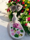 'Bahar Perisi'nin Bahçesi' Set - (Sunumluklu Vazoda Tasarım Gül Mum & Kiraz Çiçeği Mum & Arı-Çiçek-Yaprak Obje Set)