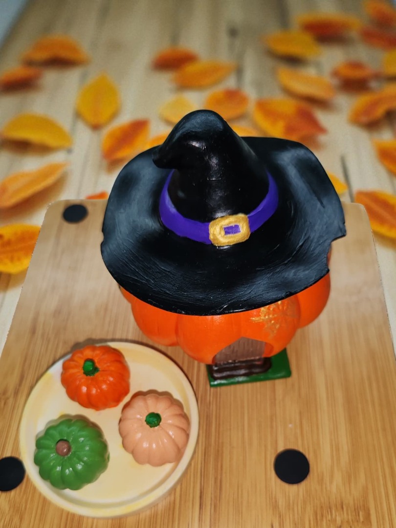 Bal Kabağı Evi & Üçlü Dekoratif Mini Bal Kabağı Seti