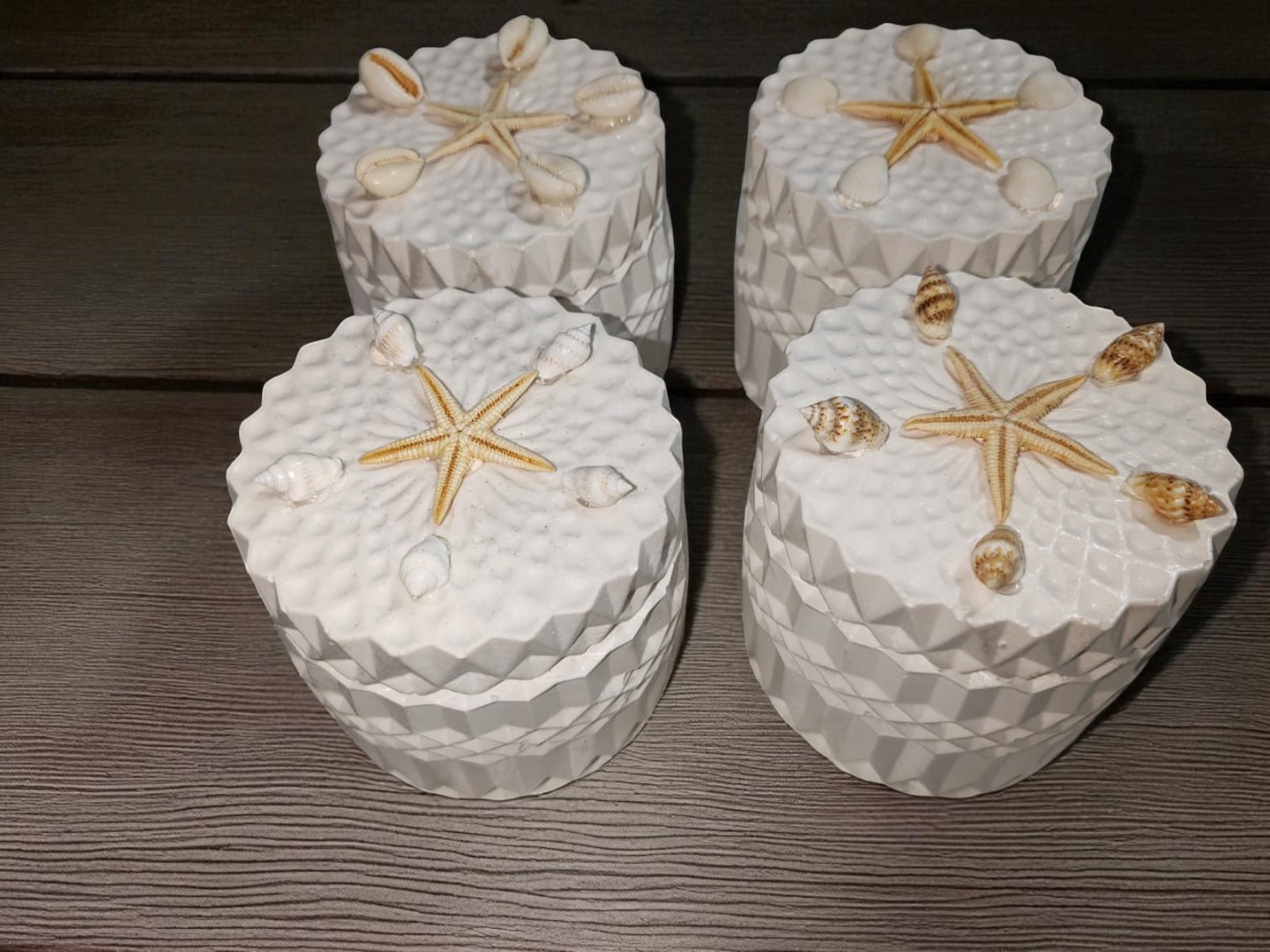 Beyaz Kapaklı Kristal Desenli Dekoratif Saklama Kutusu 3