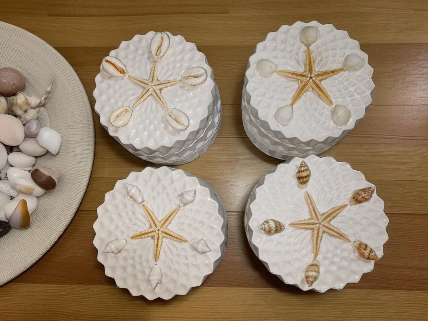 Beyaz Kapaklı Kristal Desenli Dekoratif Saklama Kutusu 4