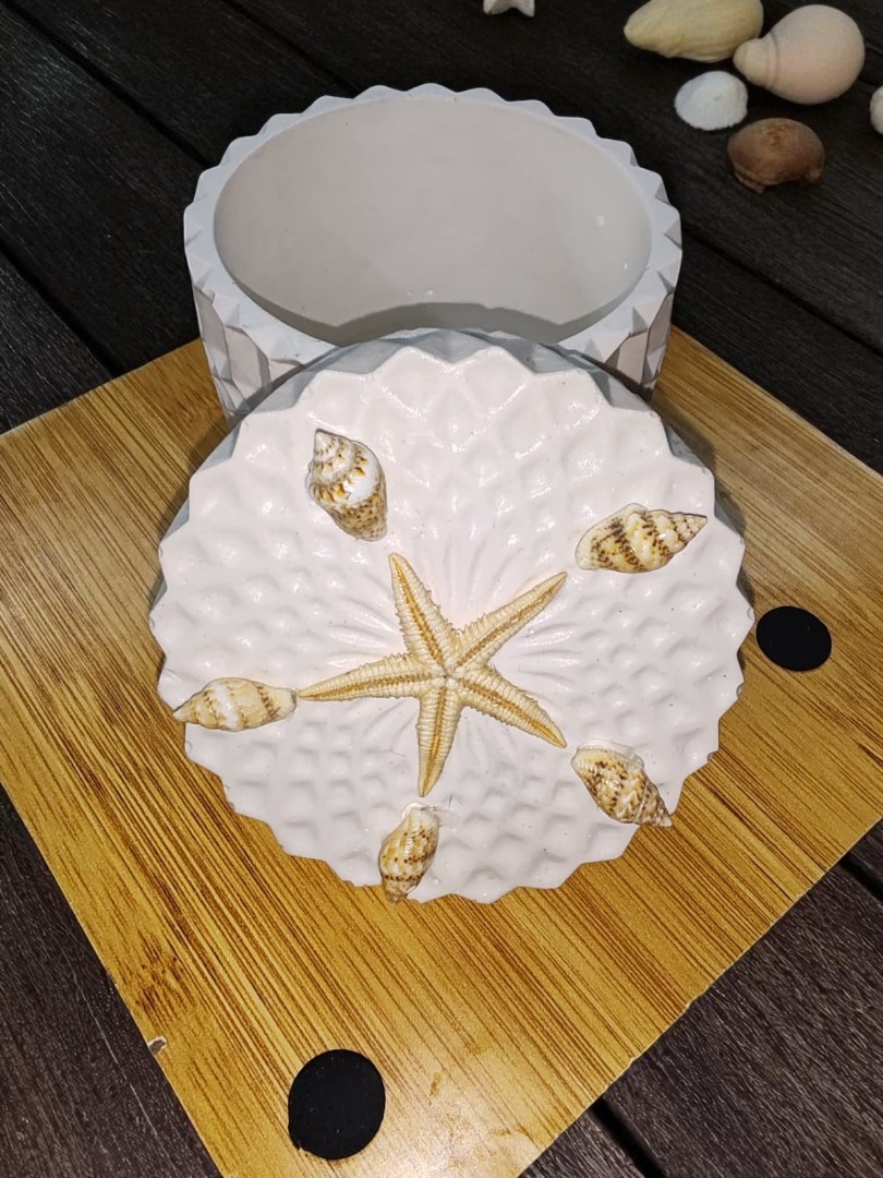 Beyaz Kapaklı Kristal Desenli Dekoratif Saklama Kutusu 4