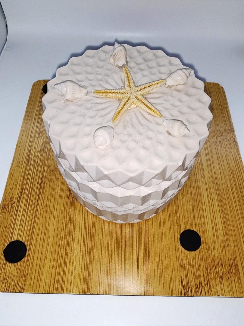 Beyaz Kapaklı Kristal Desenli Dekoratif Saklama Kutusu 3