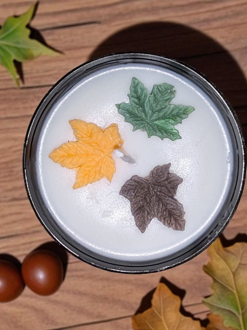 'Sonbahar Yaprakları 2'  Kavanozda Kokulu Dekoratif Soya Mumu 100gr