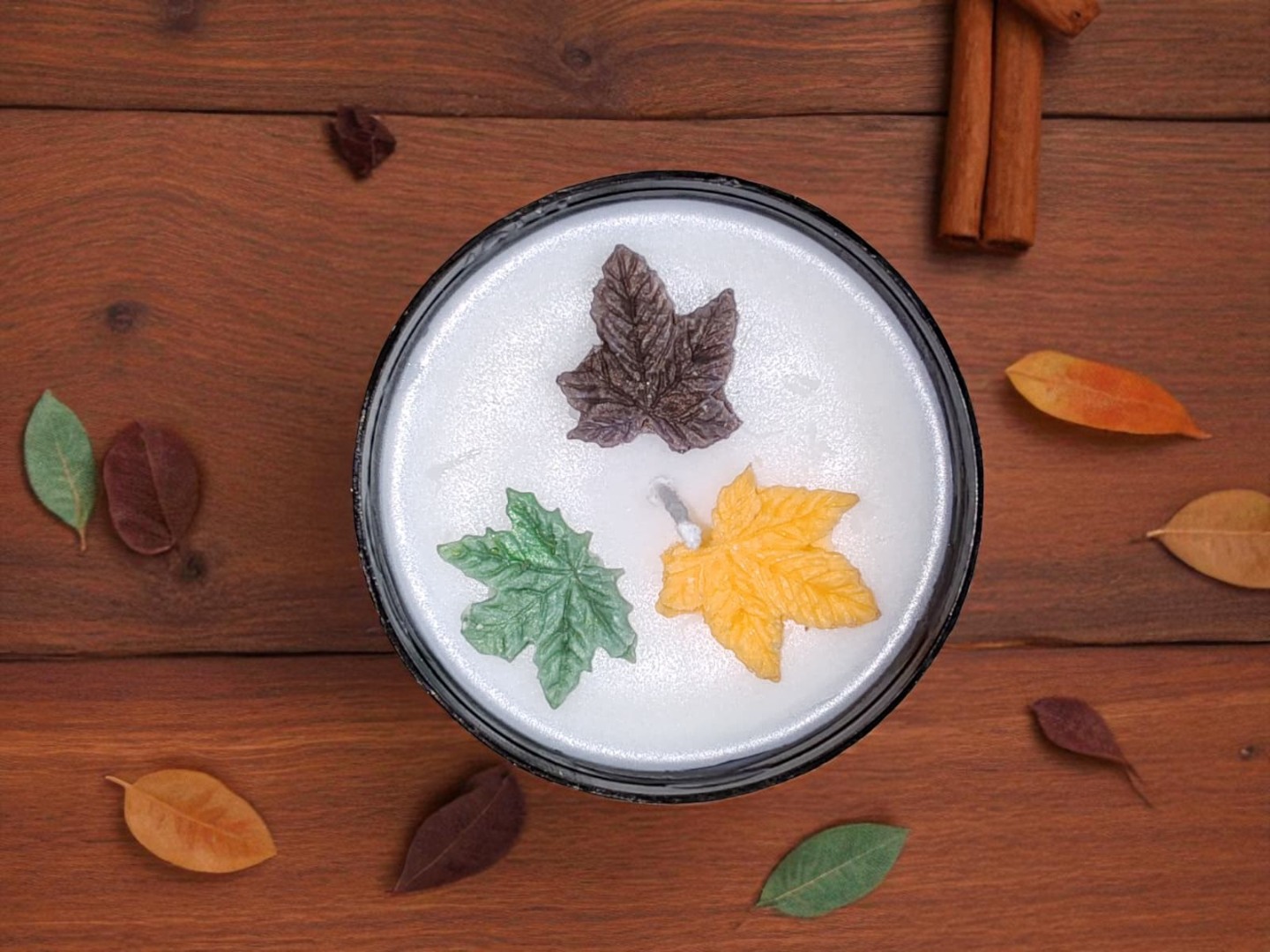 'Sonbahar Yaprakları 2'  Kavanozda Kokulu Dekoratif Soya Mumu 100gr