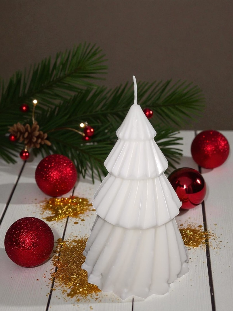 Yeni Yıl - Yılbaşı Çam Ağacı Dekoratif Kokulu Mum 12 cm