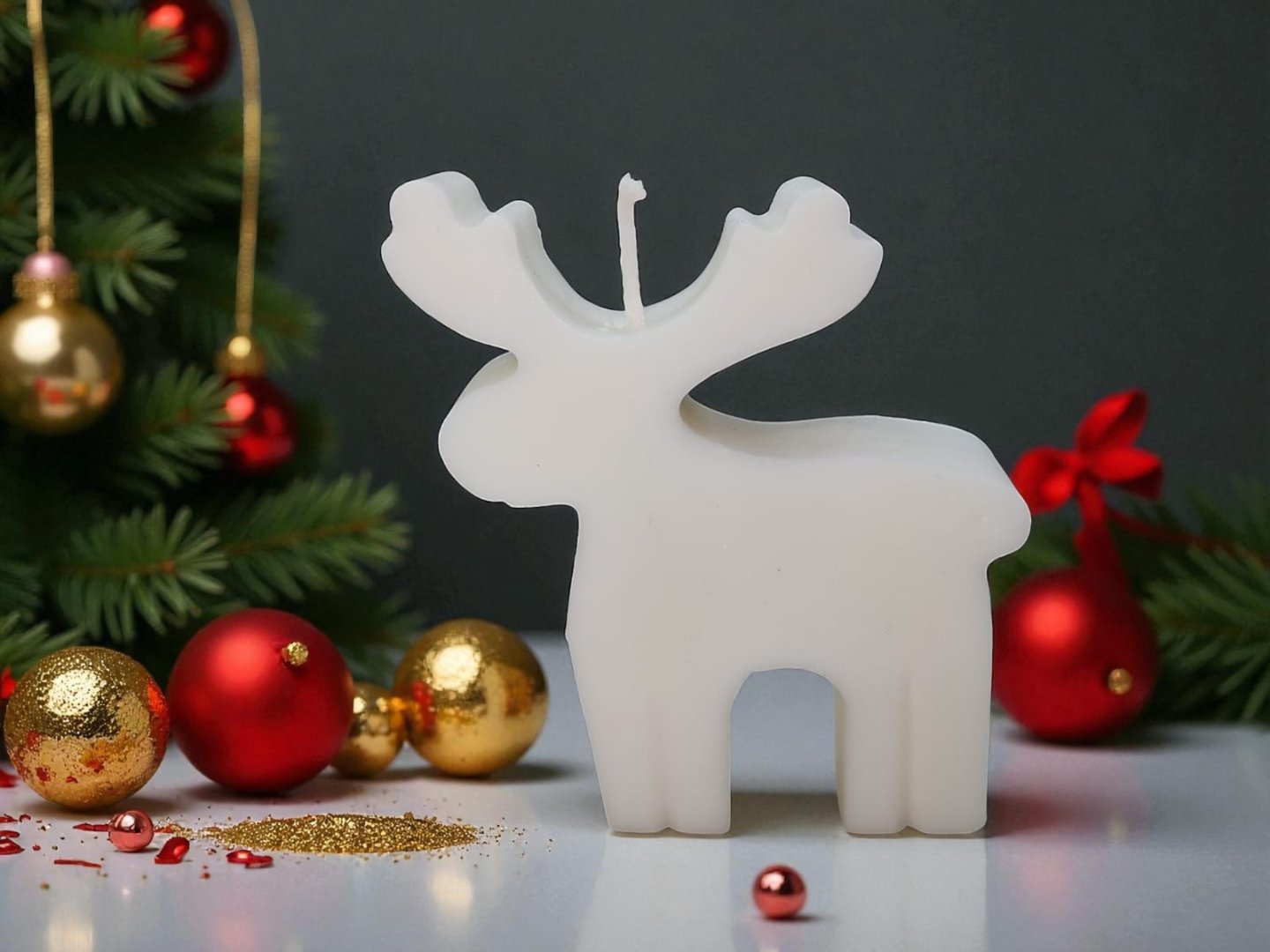 Yeni Yıl - Yılbaşı Geyik Dekoratif Kokulu Mum