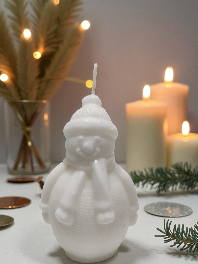 Yeni Yıl - Yılbaşı Kardan Adam Dekoratif Kokulu Mum