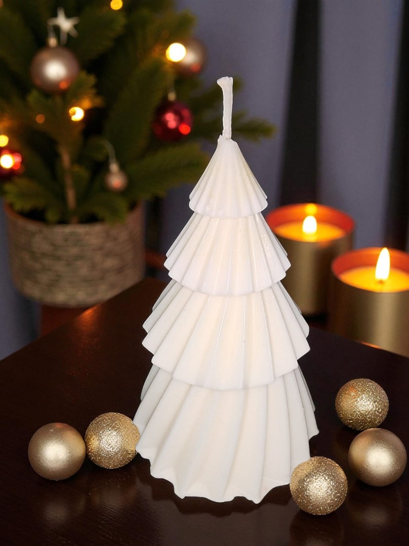 Yeni Yıl - Yılbaşı Çam Ağacı Dekoratif Kokulu Mum 12 cm