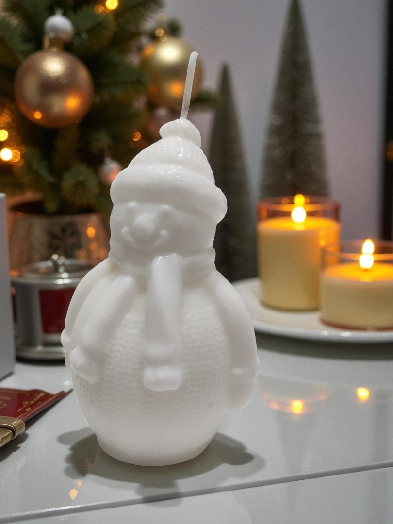 Yeni Yıl - Yılbaşı Kardan Adam Dekoratif Kokulu Mum