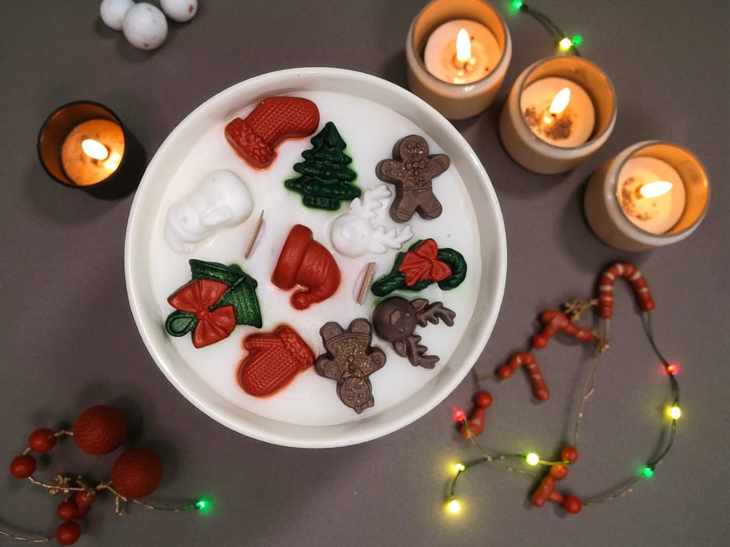 Kış Rüyası Yeni Yıl Dekoratif Kokulu Kase Mum