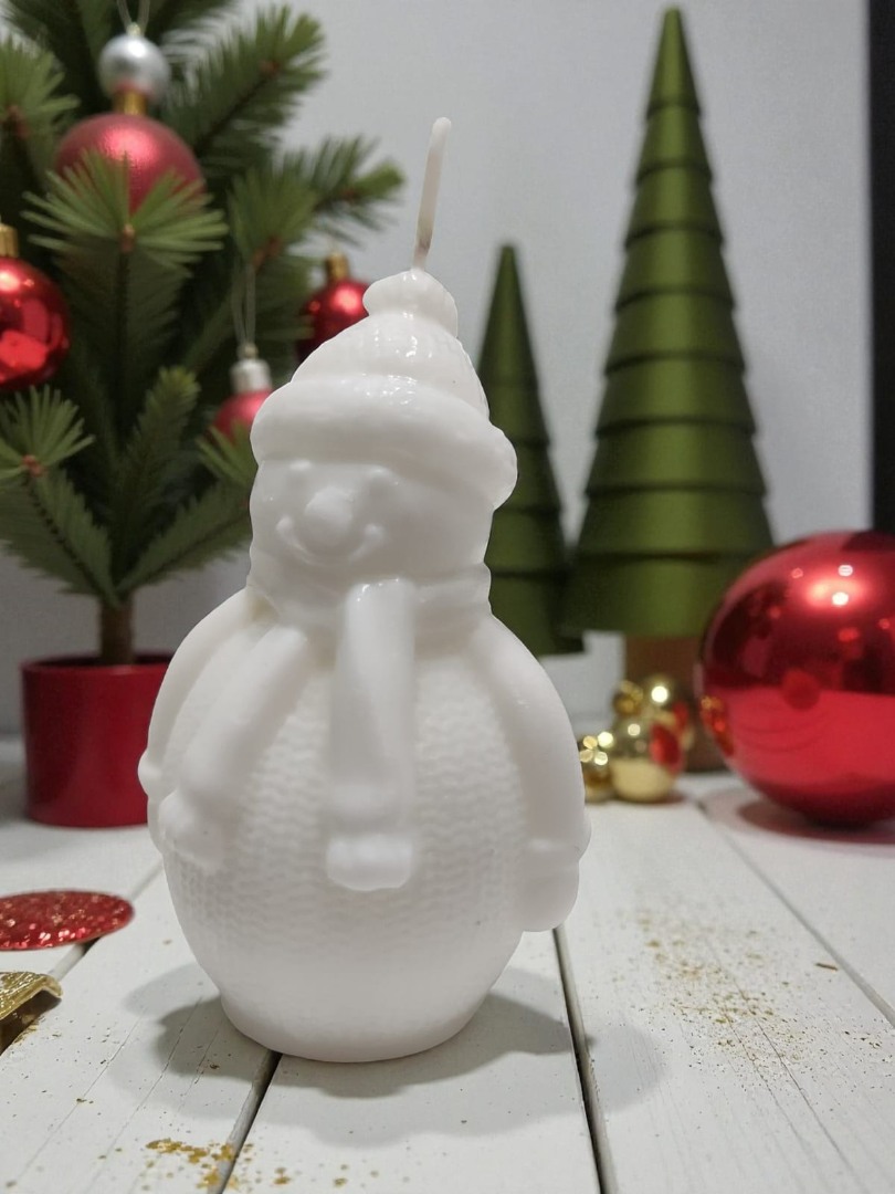 Yeni Yıl - Yılbaşı Kardan Adam Dekoratif Kokulu Mum