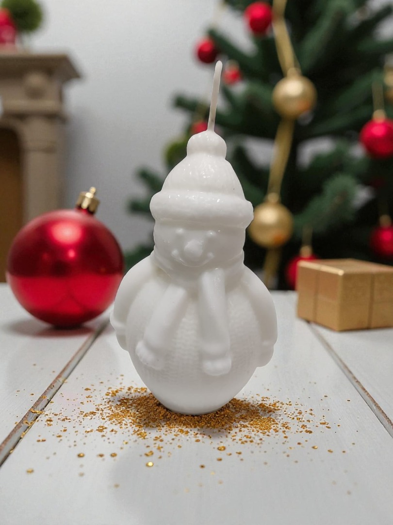 Yeni Yıl - Yılbaşı Kardan Adam Dekoratif Kokulu Mum