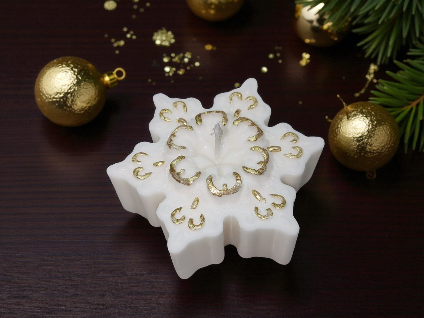 Yeni Yıl - Yılbaşı Kar Tanesi Dekoratif Kokulu Mum