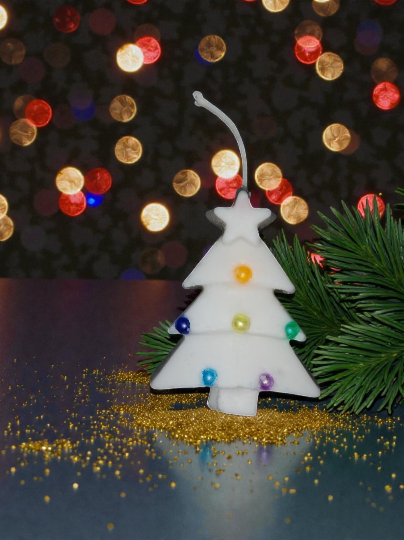 Yeni Yıl - Yılbaşı Mini Çam Ağacı Dekoratif Kokulu Mum 2