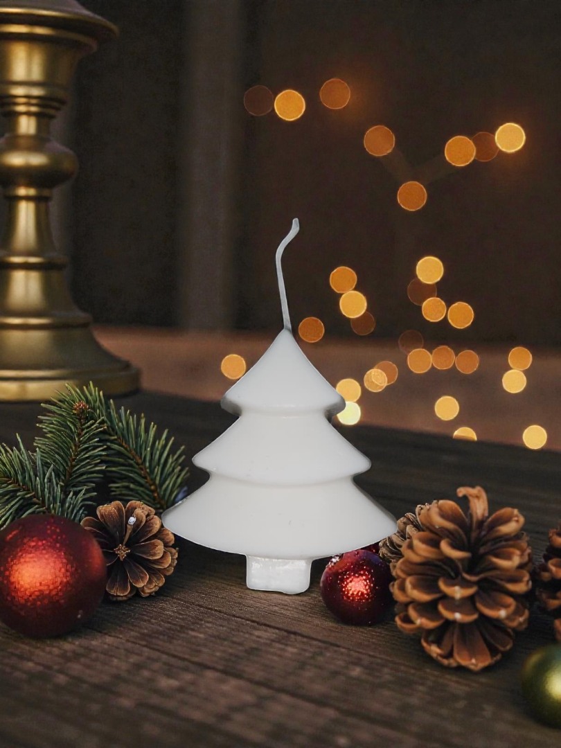 Yeni Yıl - Yılbaşı  Mini Çam Ağacı Dekoratif Kokulu Mum 1