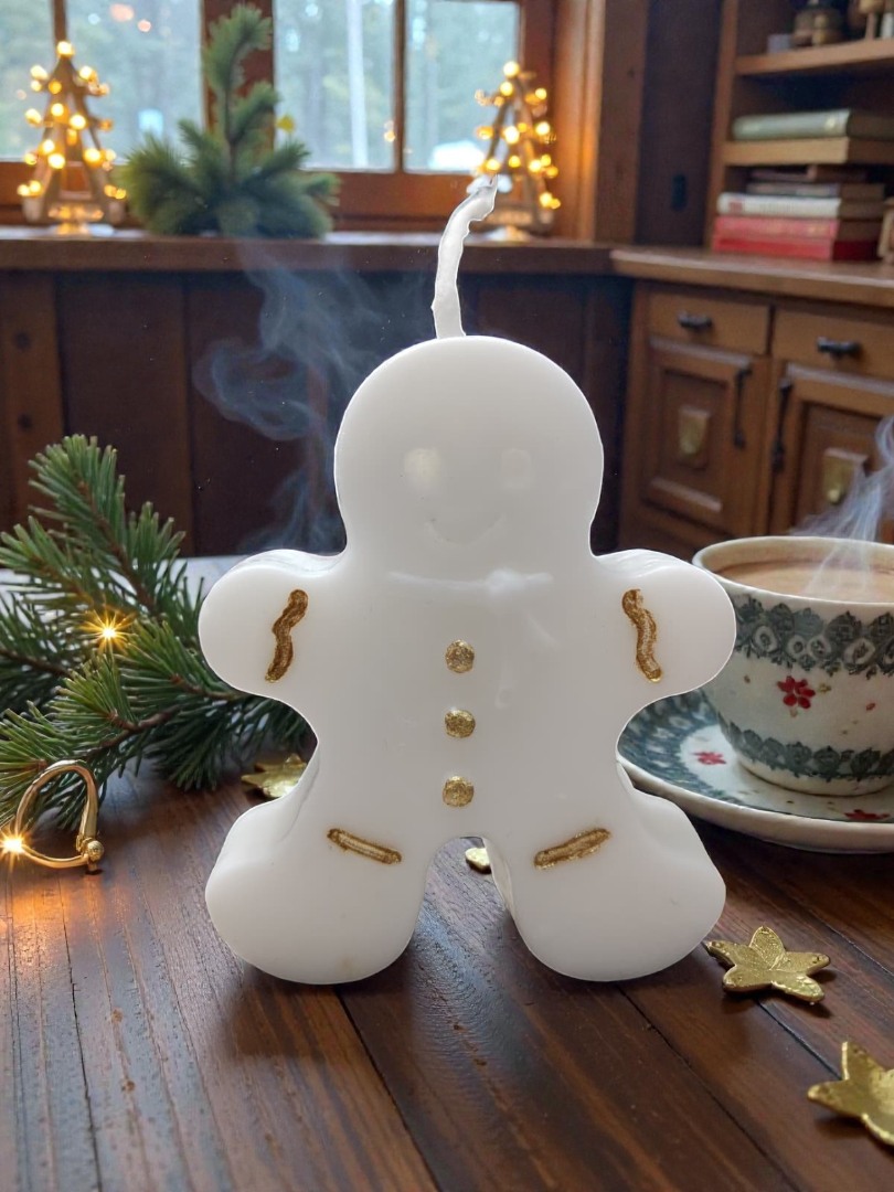 Yeni Yıl - Yılbaşı Kurabiye Adam Dekoratif Kokulu Mum