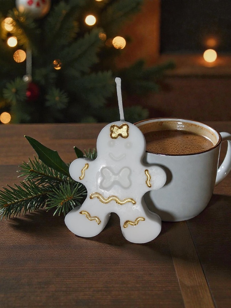 Yeni Yıl - Yılbaşı Kurabiye Kız Dekoratif Kokulu Mum