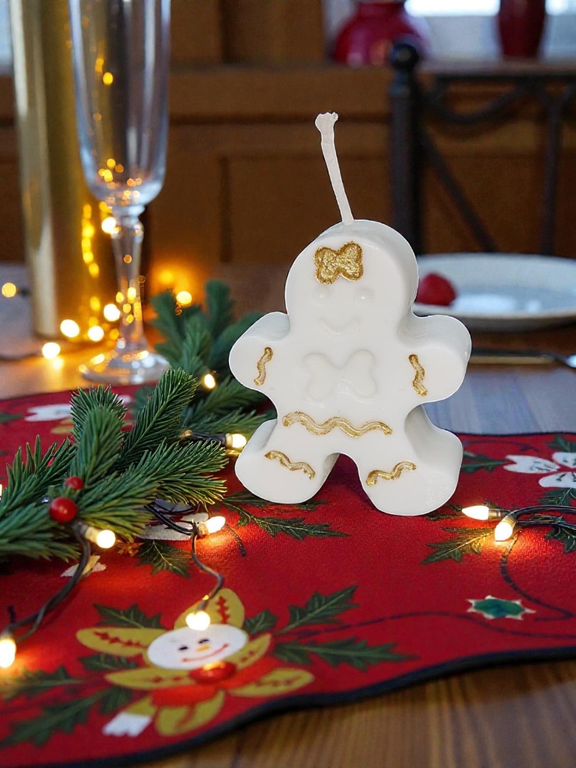 Yeni Yıl - Yılbaşı Kurabiye Kız Dekoratif Kokulu Mum