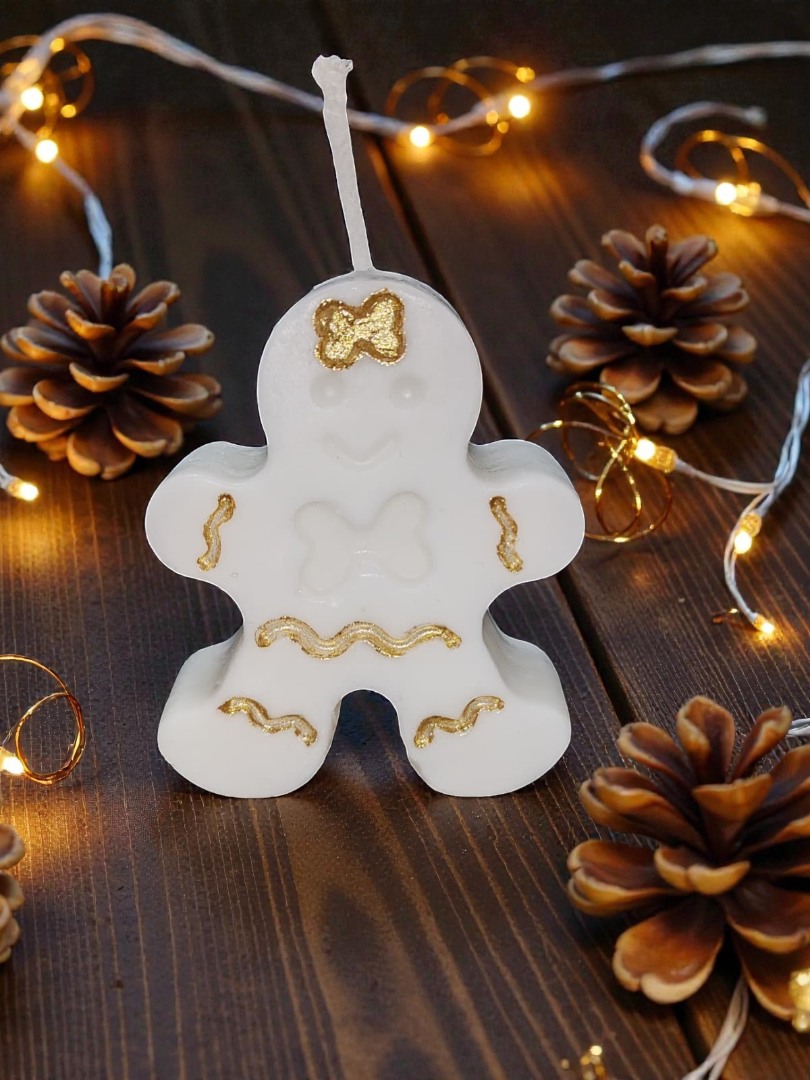 Yeni Yıl - Yılbaşı Kurabiye Kız Dekoratif Kokulu Mum