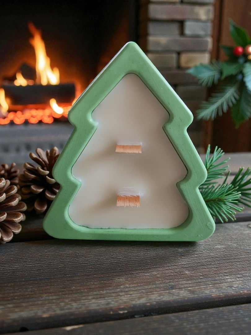 Çam Ağacı  - Yeni Yıl Dekoratif Kokulu Kase Mum