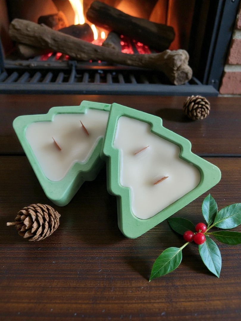 Çam Ağacı  - Yeni Yıl Dekoratif Kokulu Kase Mum