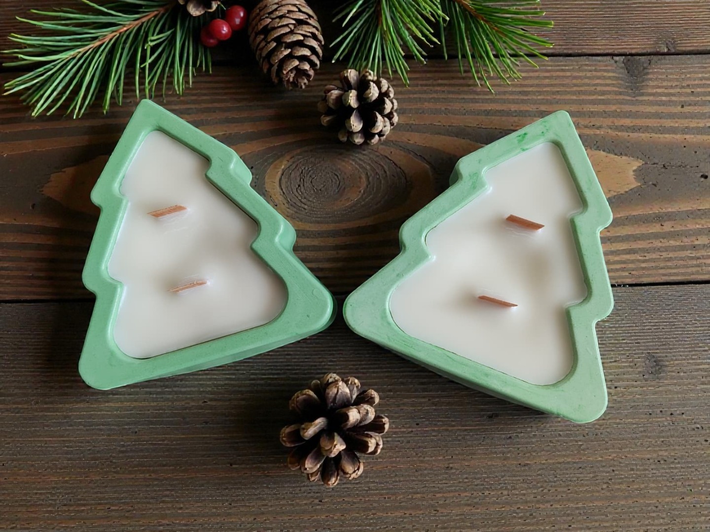 Çam Ağacı  - Yeni Yıl Dekoratif Kokulu Kase Mum