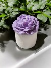 'Bloom Candles' Serisi 2 - Dekoratif Lila Şakayık Çiçekli Blok Mum