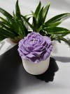 'Bloom Candles' Serisi 2 - Dekoratif Lila Şakayık Çiçekli Blok Mum