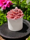'Bloom Candles'  Serisi 1 - Dekoratif Gül Kurusu Şakayık Çiçekli Blok Mum