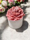 'Bloom Candles'  Serisi 1 - Dekoratif Gül Kurusu Şakayık Çiçekli Blok Mum