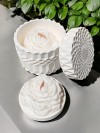 'Şakayık Işığında'  Set ( Kapaklı Kristal Desenli Şakayık Çiçeği Mum & Mini Sunumlukta Şakayık Mum)