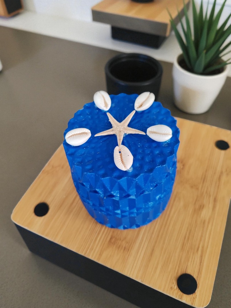 'Bir Parça Deniz' Deniz Temalı Kapaklı Dekoratif El Yapımı  Kokulu Mum 1