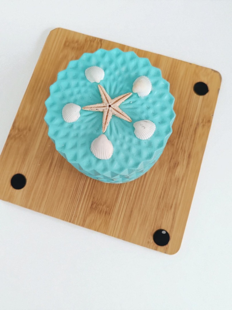 'Bir Parça Deniz' Deniz Temalı Kapaklı Dekoratif El Yapımı  Kokulu Mum 2