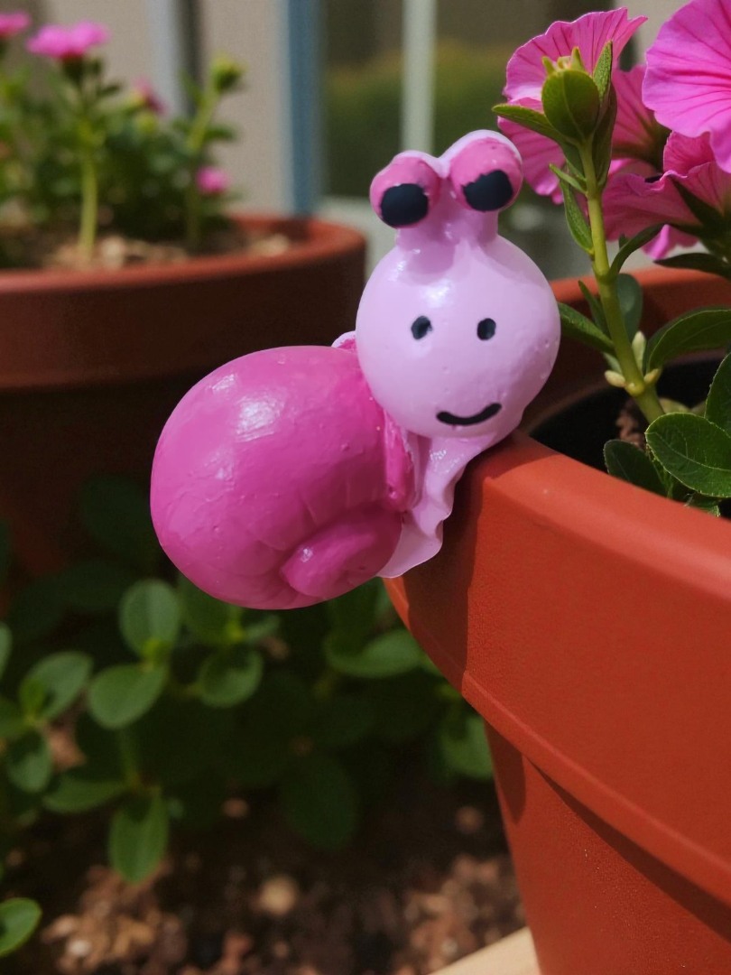 'Neşeli Saly' Salyangoz Saksı Süsü 5 (1 adet)