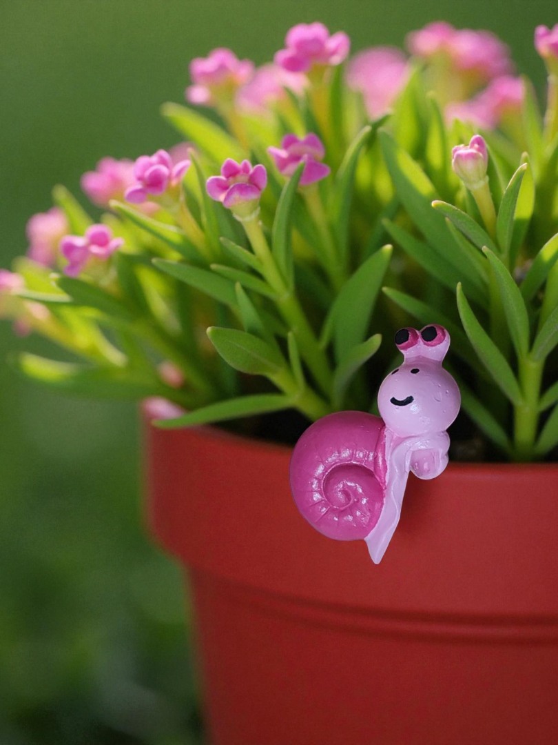 'Neşeli Saly' Salyangoz Saksı Süsü 5 (1 adet)