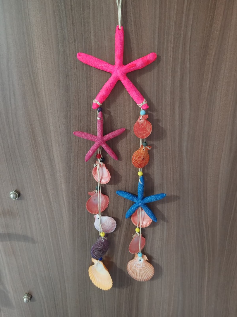 Üçlü Deniz Kabuklu  ve Deniz Yıldızlı Dekoratif Rüzgar Çanı 3