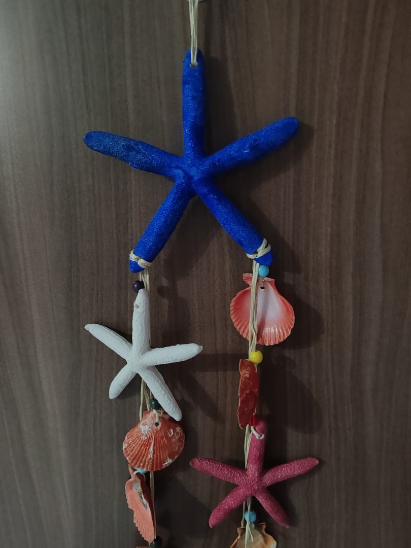 Üçlü Deniz Kabuklu  ve Deniz Yıldızlı Dekoratif Rüzgar Çanı 1