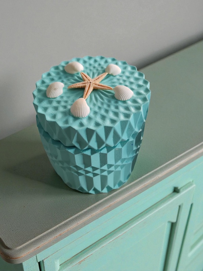 'Bir Parça Deniz' Deniz Temalı Kapaklı Dekoratif El Yapımı  Kokulu Mum 2