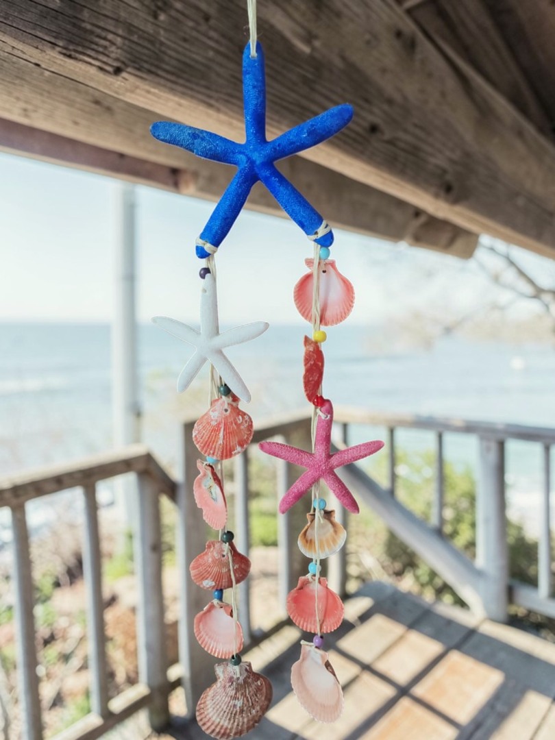 Üçlü Deniz Kabuklu  ve Deniz Yıldızlı Dekoratif Rüzgar Çanı 1