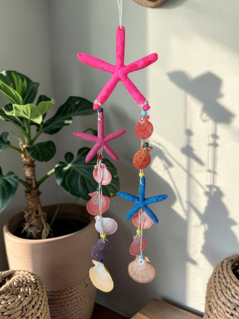 Üçlü Deniz Kabuklu  ve Deniz Yıldızlı Dekoratif Rüzgar Çanı 3