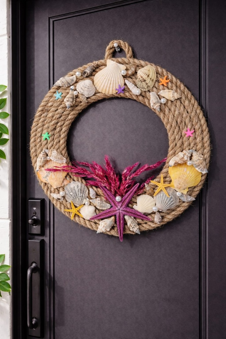  Deniz Kabuklu Kordon İp Dekorasyon Süsü 1