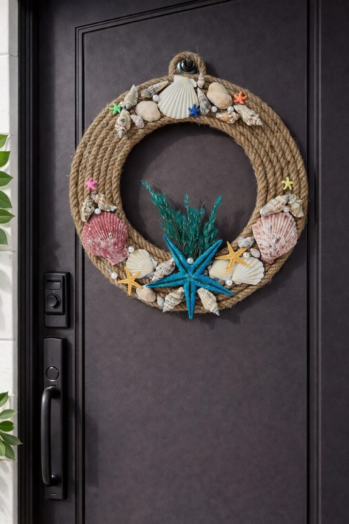  Deniz Kabuklu Kordon İp Dekorasyon Süsü 2